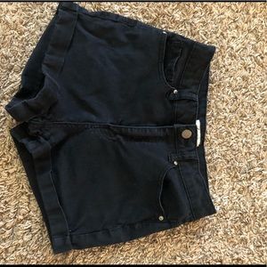 High waisted black shorts